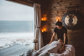 massage room with an ocean front view in Iceland